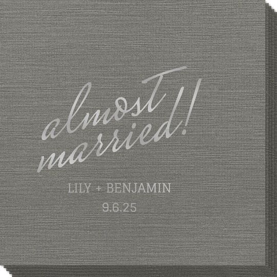Expressive Script Almost Married Bamboo Luxe Napkins